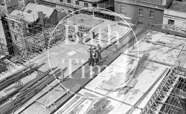 View from the crane above Arlington House, Stall Street, Bath c.1960