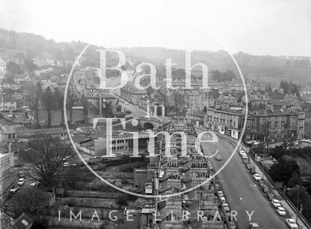 View of Bathwick Hill from the tower of St. Mary's Church, Bath c.1962