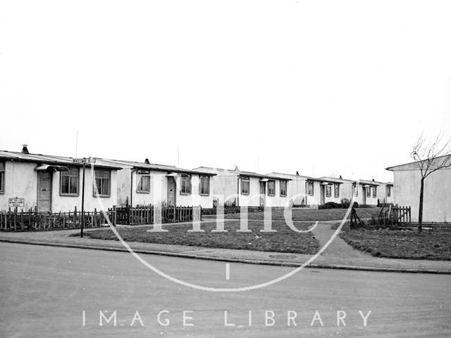 Post-war pre-fabs in Winscombe Road, Odd Down, Bath 1955