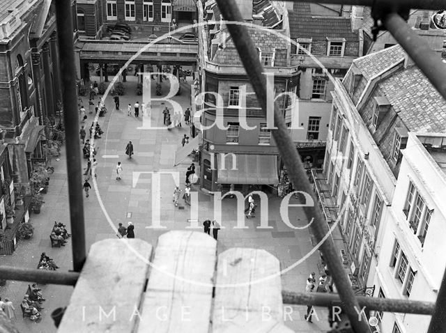 View from Bath Abbey looking down on Abbey Church Yard c.1955