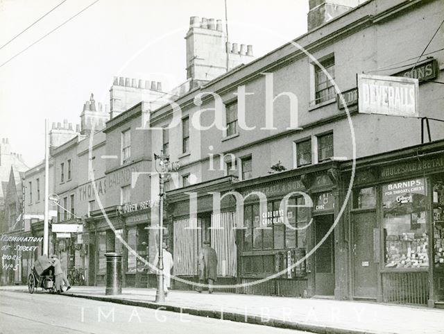 Shops in Ladymead, Walcot Street, Bath c.1925