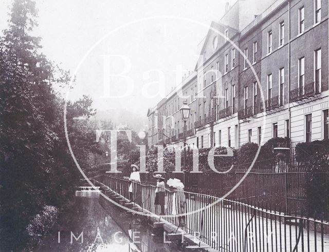 Children by the water at Prior Park Buildings, Bath c.1910