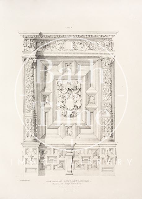 Internal panelling of the old Claverton manor near Bath 1837