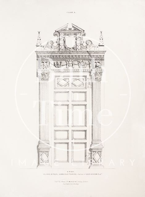 Internal door decoration of the old Claverton Manor near Bath 1837