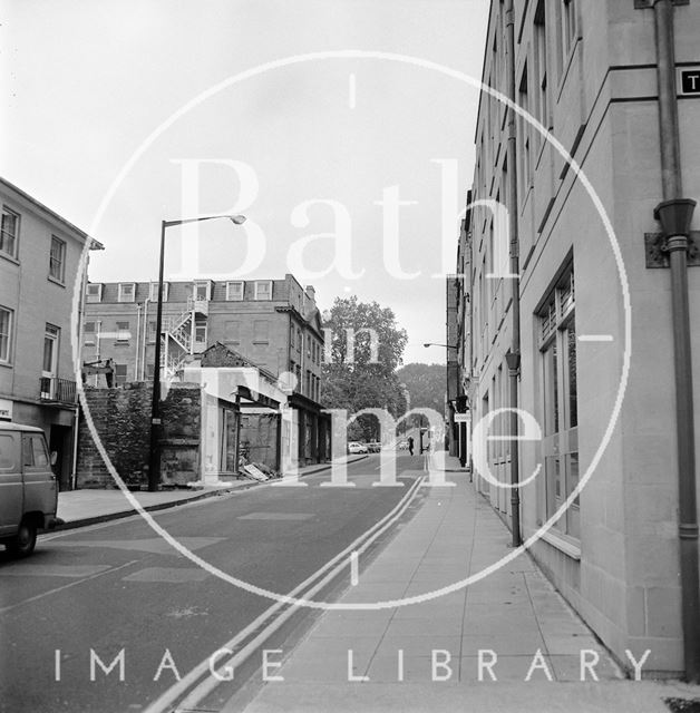 The demolition of the garage behind the Francis Hotel, Bath 1972