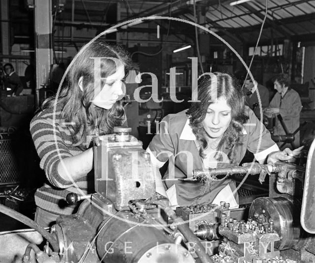 Working women at Horstmann's, Locksbrook Road, Bath 1973