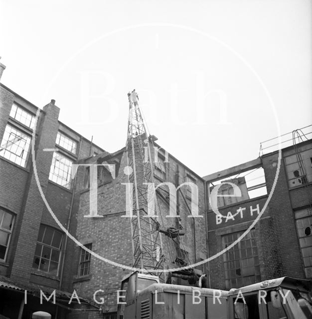 The demolition of Oliver's Biscuit Factory, Manvers Street, Bath 1973