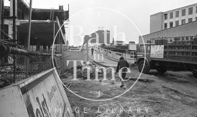 Completing the Southgate Shopping Centre, Bath 1973