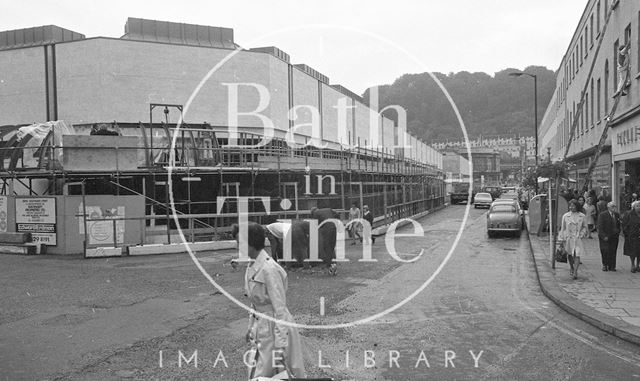 Completing the Southgate Shopping Centre, Bath 1973