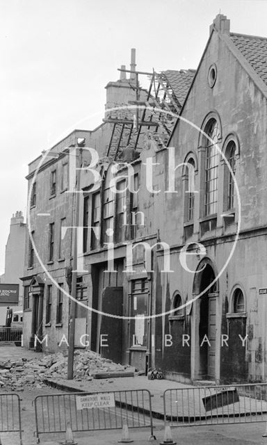 The demolition of the Georgian Riding School on Julian Road, Bath 1973