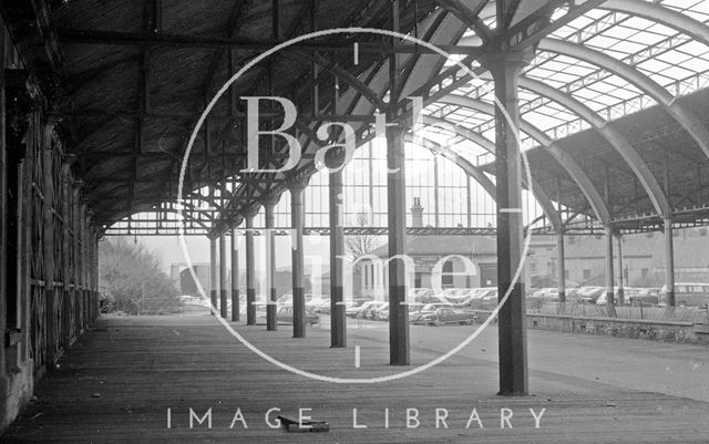 Interior of the derelict Green Park Station, Bath 1974