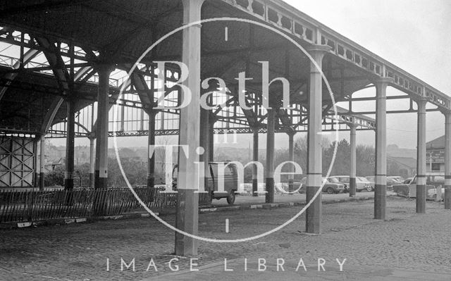 Interior of the derelict Green Park Station, Bath 1974