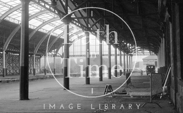 Interior of the derelict Green Park Station, Bath 1974