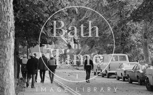 The demolition of the Pulteney Road railway bridge, Bath 1975