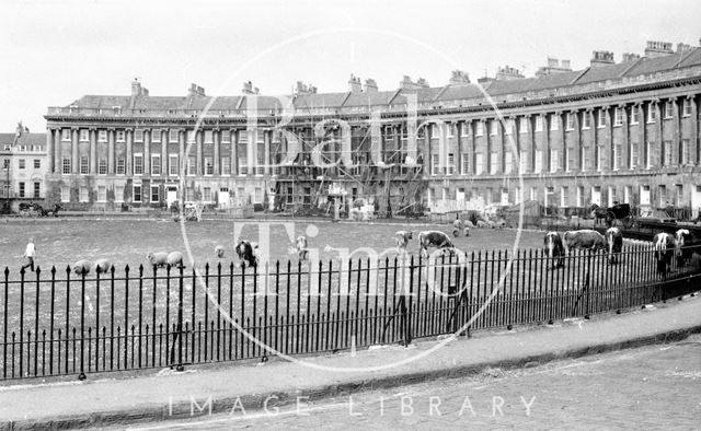 Filming the Bawdy Adventures of Tom Jones at Royal Crescent, Bath 1976