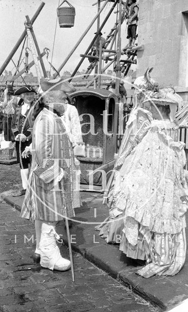 Filming the Bawdy Adventures of Tom Jones at Royal Crescent, Bath 1976