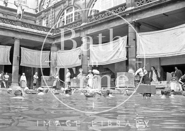 Filming the Bawdy Adventures of Tom Jones at the Roman Baths, Bath 1976