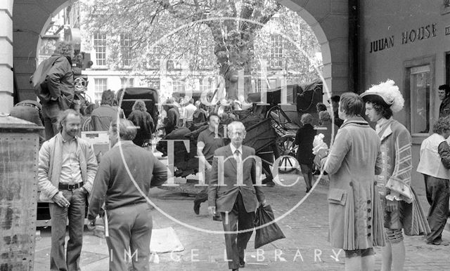 Filming the Bawdy Adventures of Tom Jones at the Roman Baths, Bath 1976