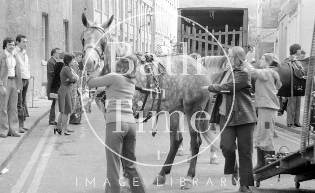 Filming the Bawdy Adventures of Tom Jones at Abbey Green, Bath 1976