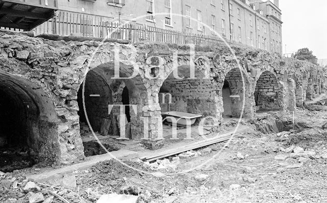 The vaults exposed after demolition of houses on Great Stanhope Street, Bath 1983