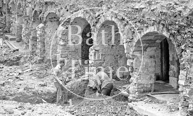 The vaults exposed after demolition of houses on Great Stanhope Street, Bath 1983