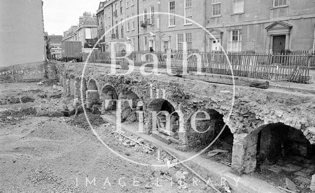 The vaults exposed after demolition of houses on Great Stanhope Street, Bath 1983