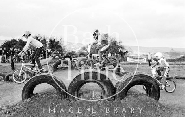 BMX riders at Odd Down, Bath 1982