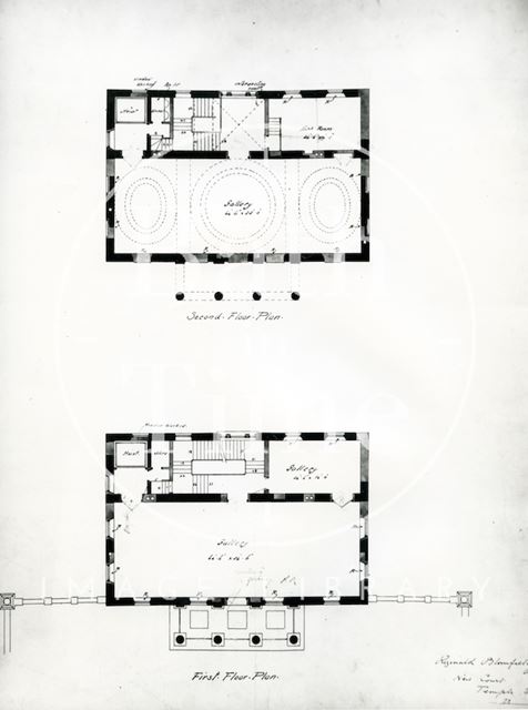 First and second floor plan of the Holburne Museum, Bath c.1911