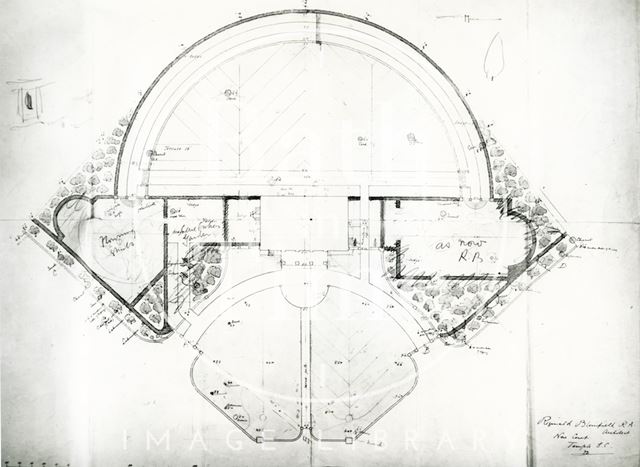 Planting plan of the rear of the Holburne Museum, Sydney Gardens, Bath c.1911