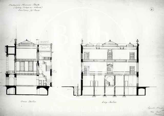 Sections of the Holburne Museum, Bath c.1911