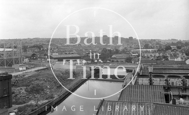 View from the top of the gas works chimney, Bath 1980