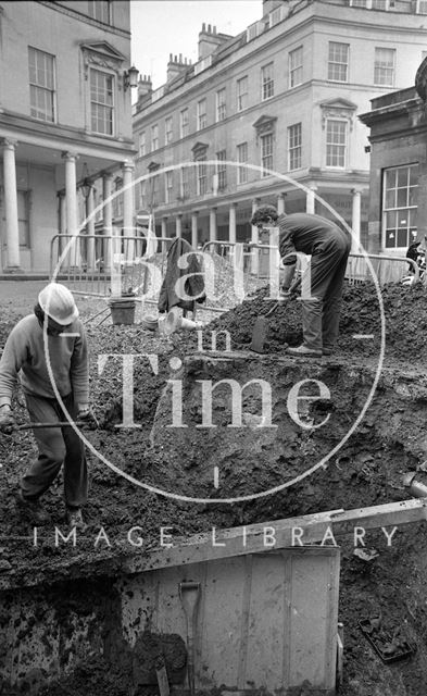 Archaeological excavations outside the Cross Bath, Bath 1986