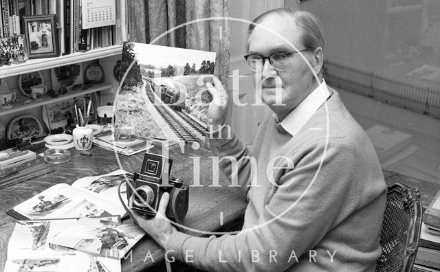 Legendary railway photographer Ivo Peters at his home in Royal Crescent, Bath 1982