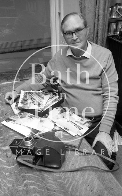 Legendary railway photographer Ivo Peters at his home in Royal Crescent, Bath 1982