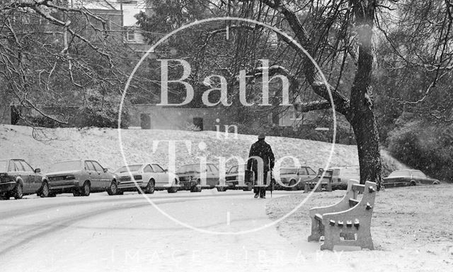 A snowy Royal Victoria Park, Bath 1985