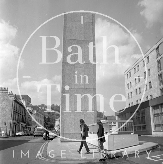 The Beaufort Hotel lift elevation and ventilation tower, Bath 1973