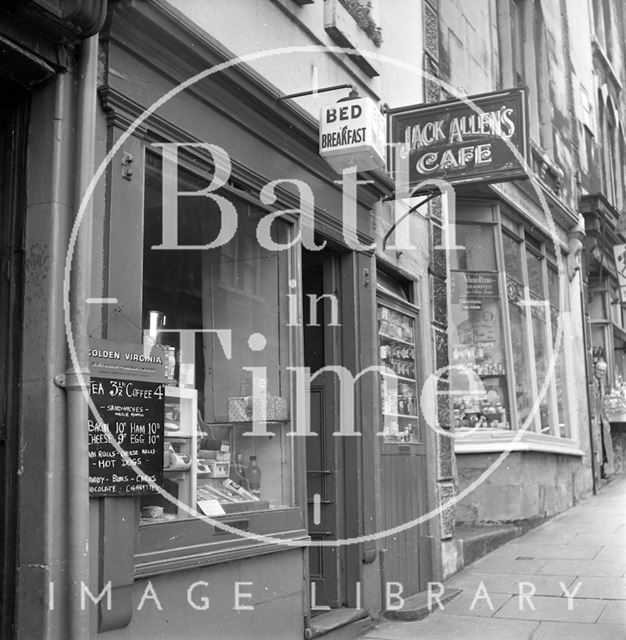 Jack Allen's cafe and bed and breakfast, Holloway, Bath 1962