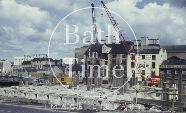 Churchill Bridge construction, Bath 1965