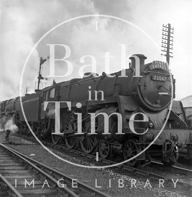 The Pines Express, engine No. 73047 leaving Green Park, Bath c.1962