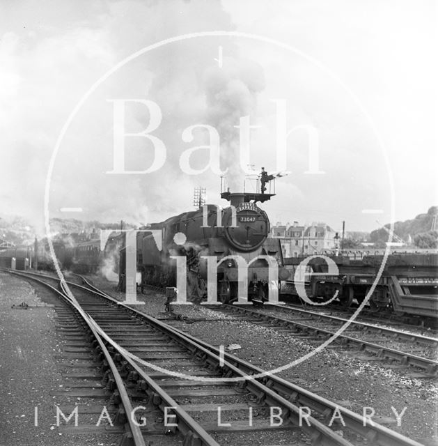 The Pines Express, engine No. 73047 leaving Green Park, Bath c.1962