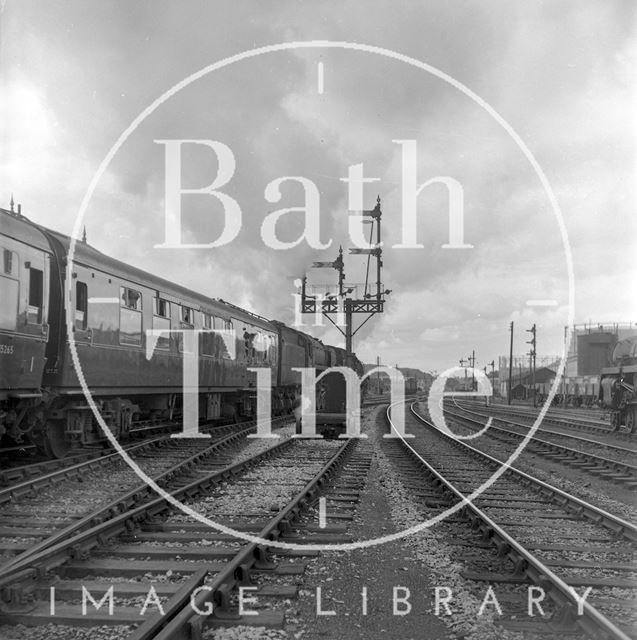 The Pines Express, engine No. 73047 leaving Green Park, Bath c.1962