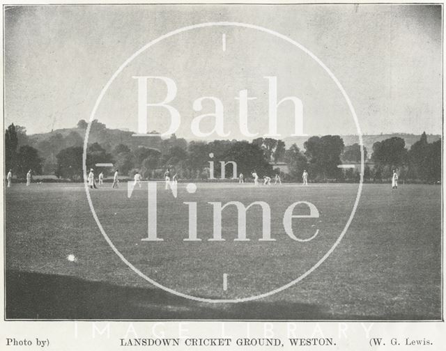 Cricket on Lansdown Cricket Ground, Weston, Bath c.1909