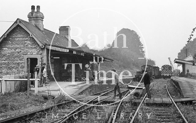 The abandoned Midsomer Norton Station, Somerset after closure c.1967