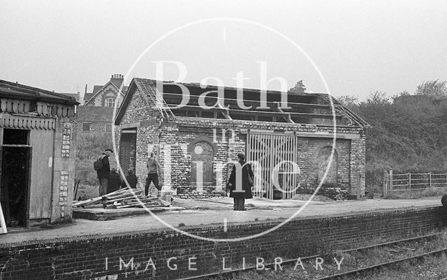 The abandoned Midsomer Norton Station, Somerset after closure c.1967