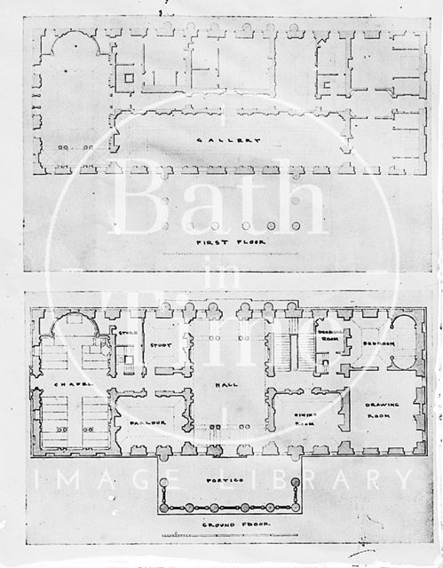 Plan of Prior Park, Bath c.1748 c.1903