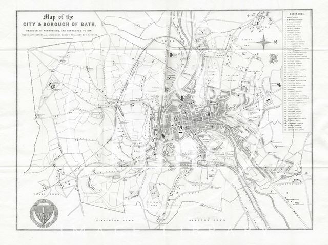 Map of the City and Borough of Bath 1876