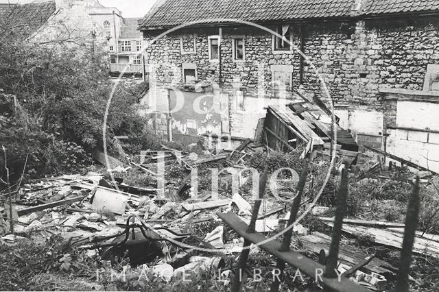 The derelict rear of Ralph Allen's Row, Widcombe, Bath 1972