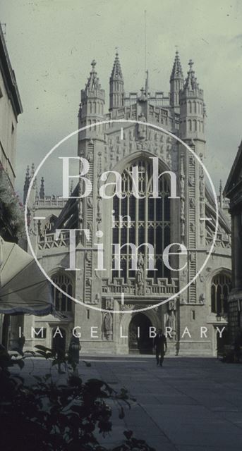 West front of Bath Abbey after stone cleaning 1960s