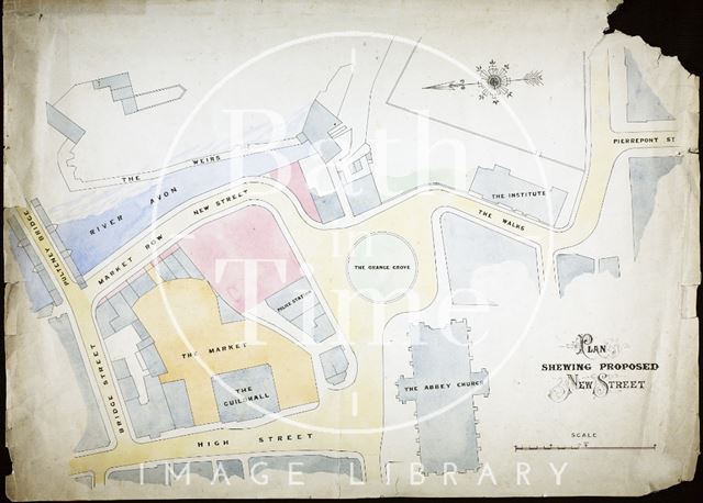 Plan showing proposed New Street, Bath c.1896