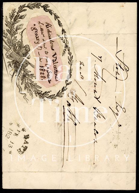 Written valentine, cover, 1828